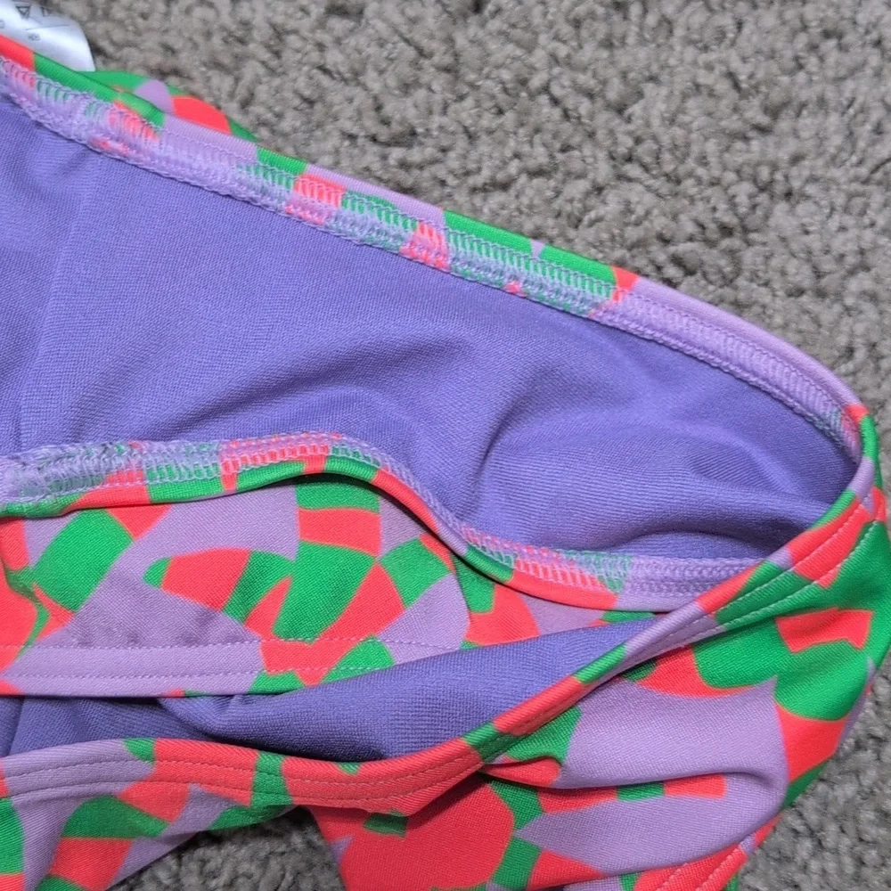 Adidas Farm Rio Bikini Purple Lime Burst High Waist Women's Size Medium - Picture 8 of 14